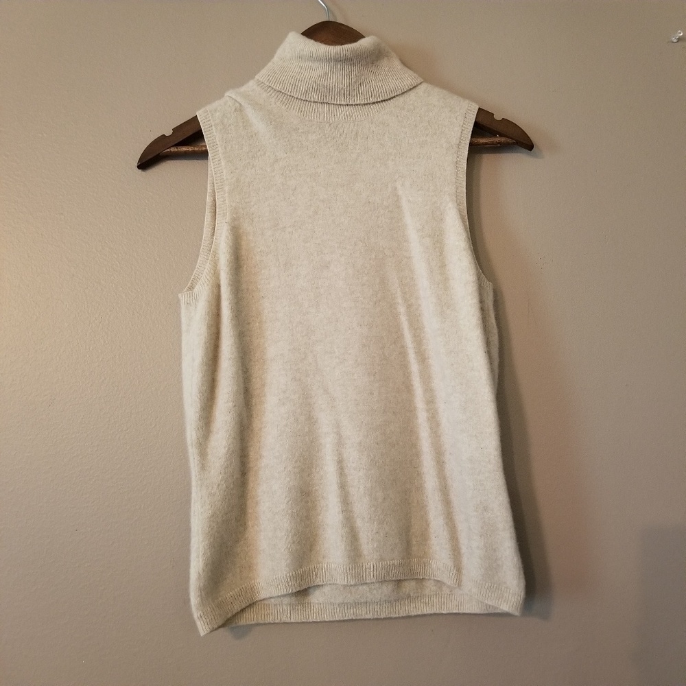 Ann Taylor Cashmere Sleeveless Turtleneck